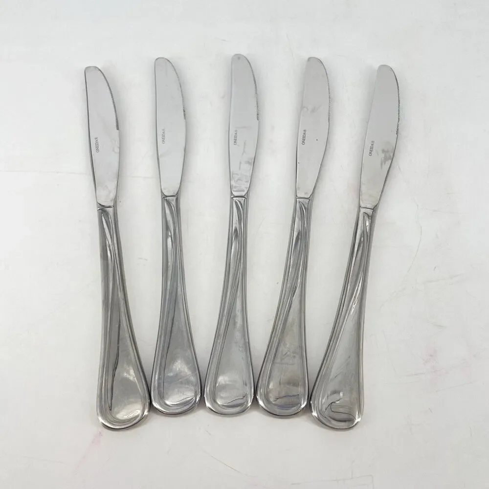 Oneida Flight Reliance Dinner Knives Set of 5 Stainless Steel 9” Replacement